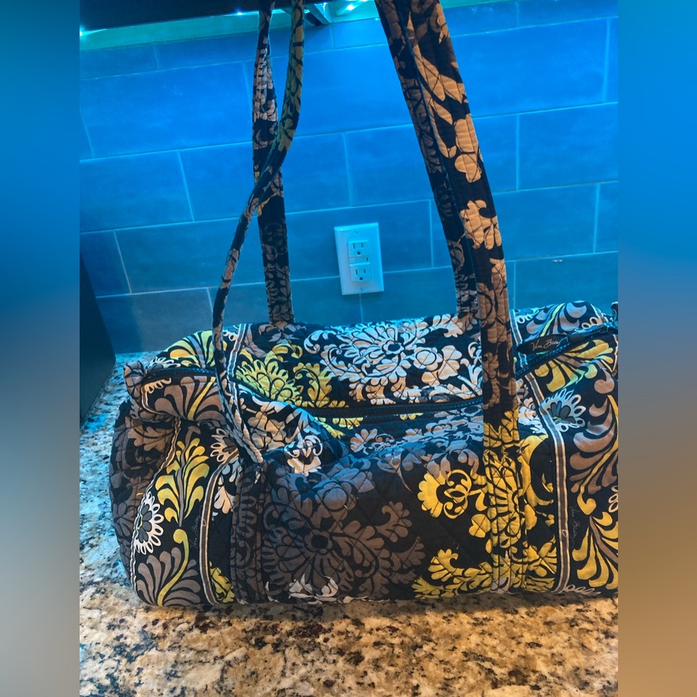 Vera Bradley Black and Yellow Floral Travel Bag